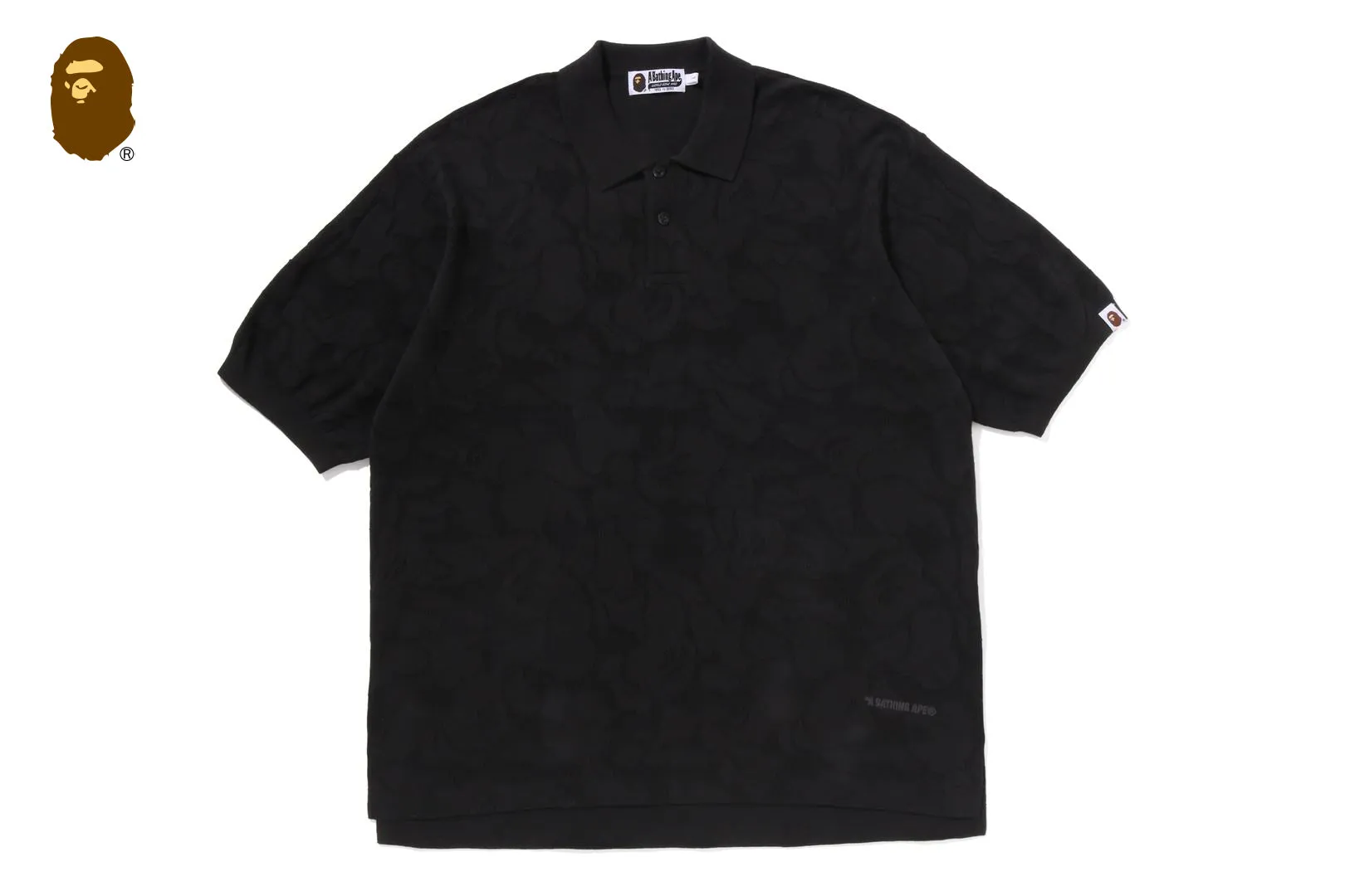 SOLID CAMO JACQUARD RELAXED FIT POLO SHIRT sold by Bape
