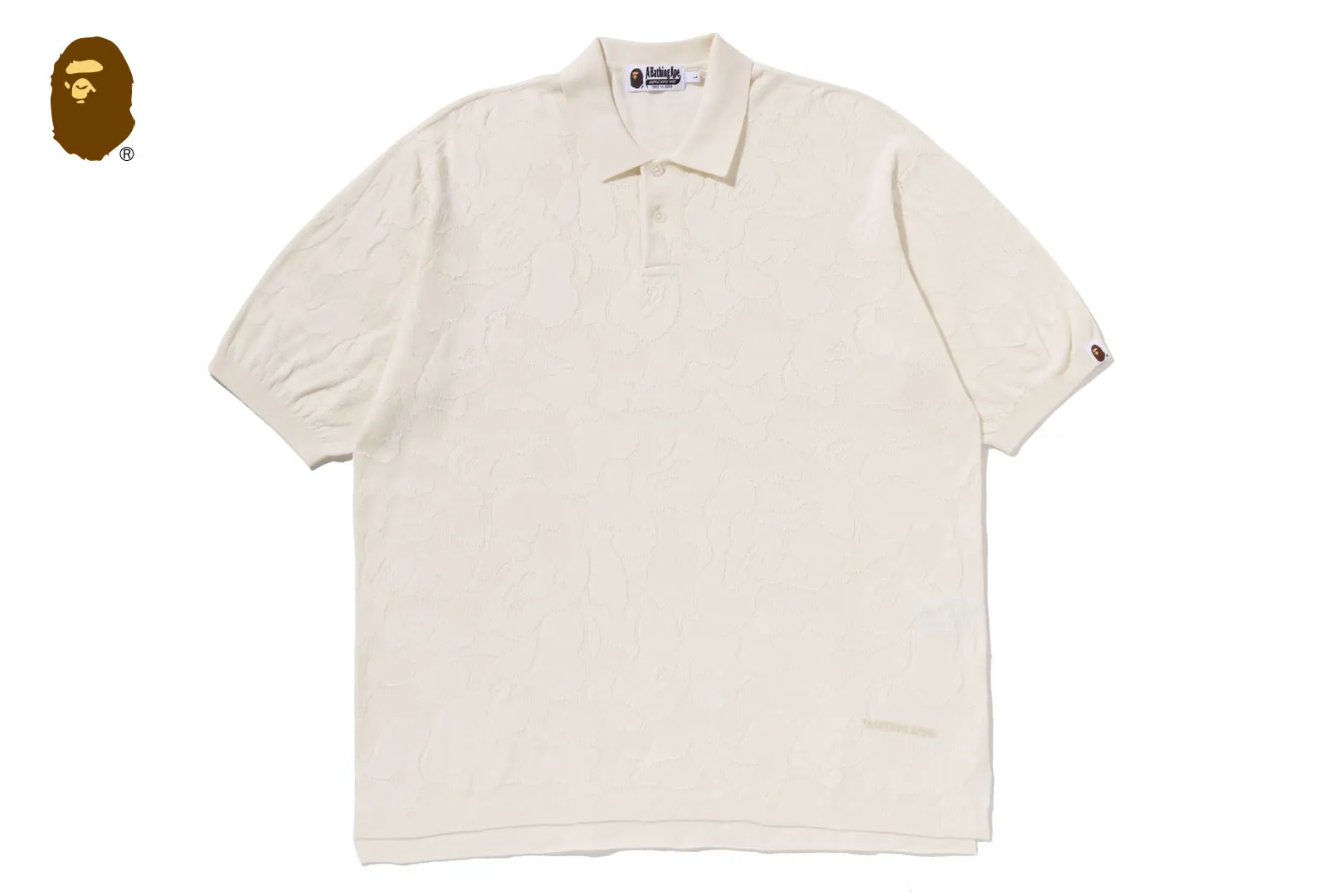 SOLID CAMO JACQUARD RELAXED FIT POLO SHIRT sold by Bape product image thumbnail 5
