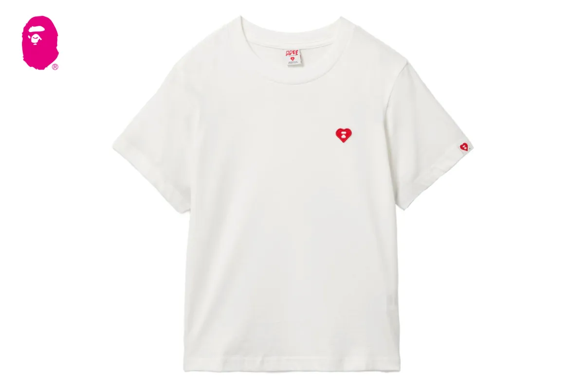 HEART BADGE CROP TEE #1 made by Bape