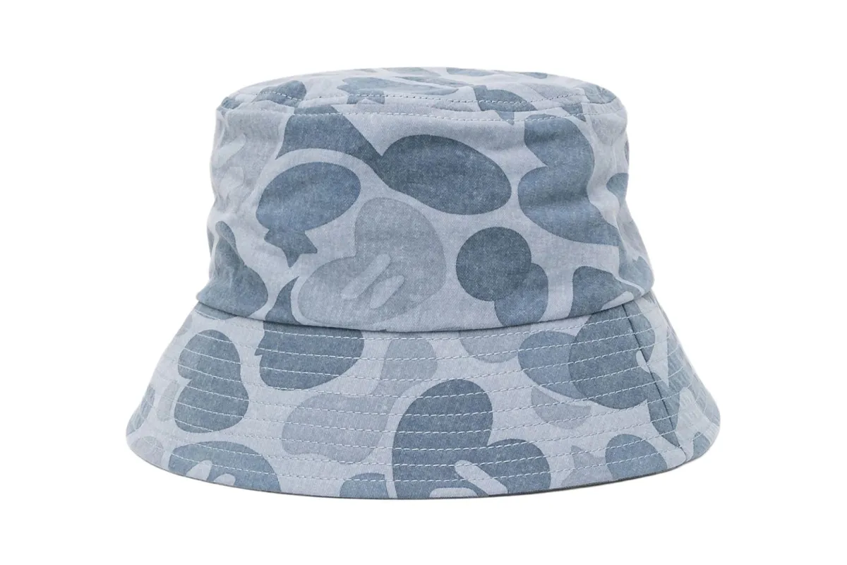 CAMO LASER PRINTED DENIM BUCKET HAT made by Bape