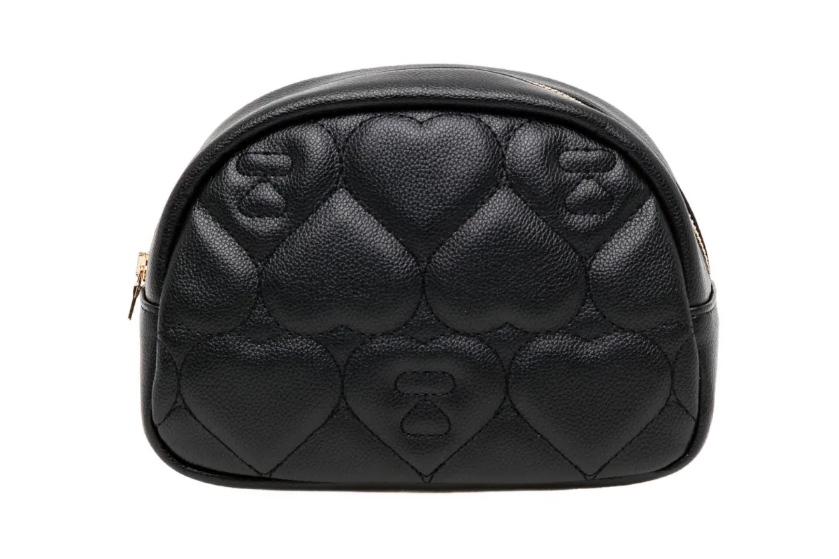 QUILTED HEART MONOGRAM MINI POUCH made by Bape