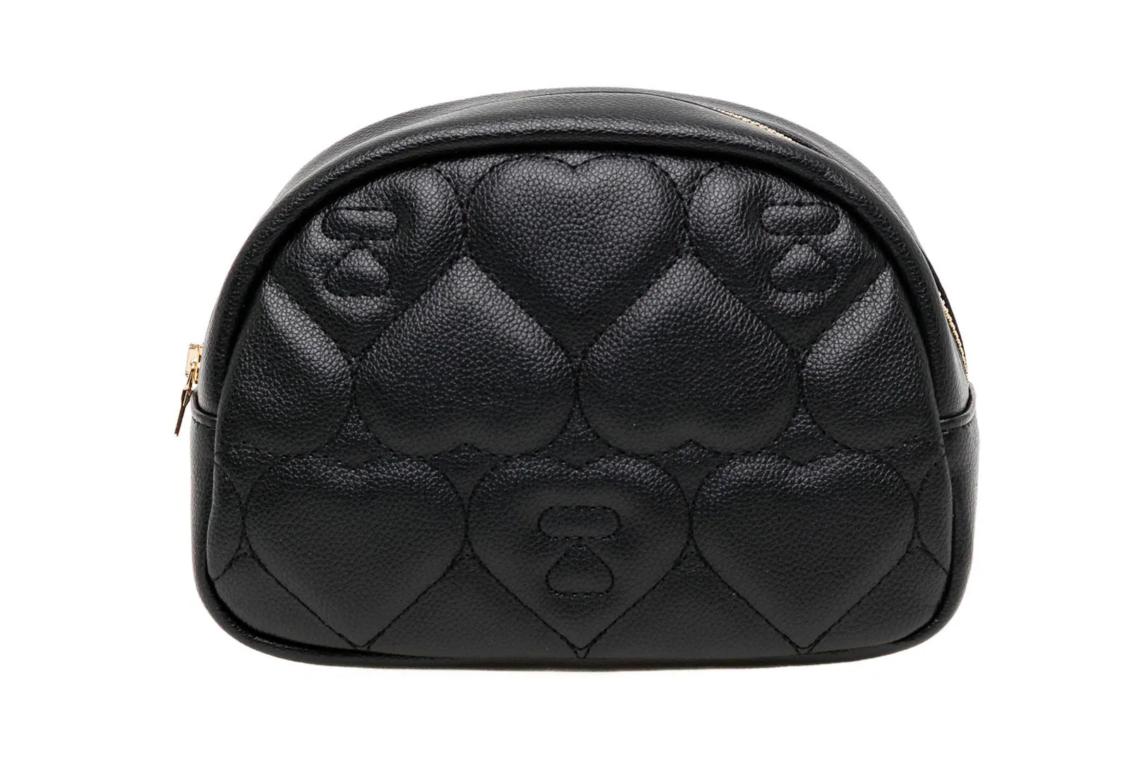QUILTED HEART MONOGRAM MINI POUCH sold by Bape
