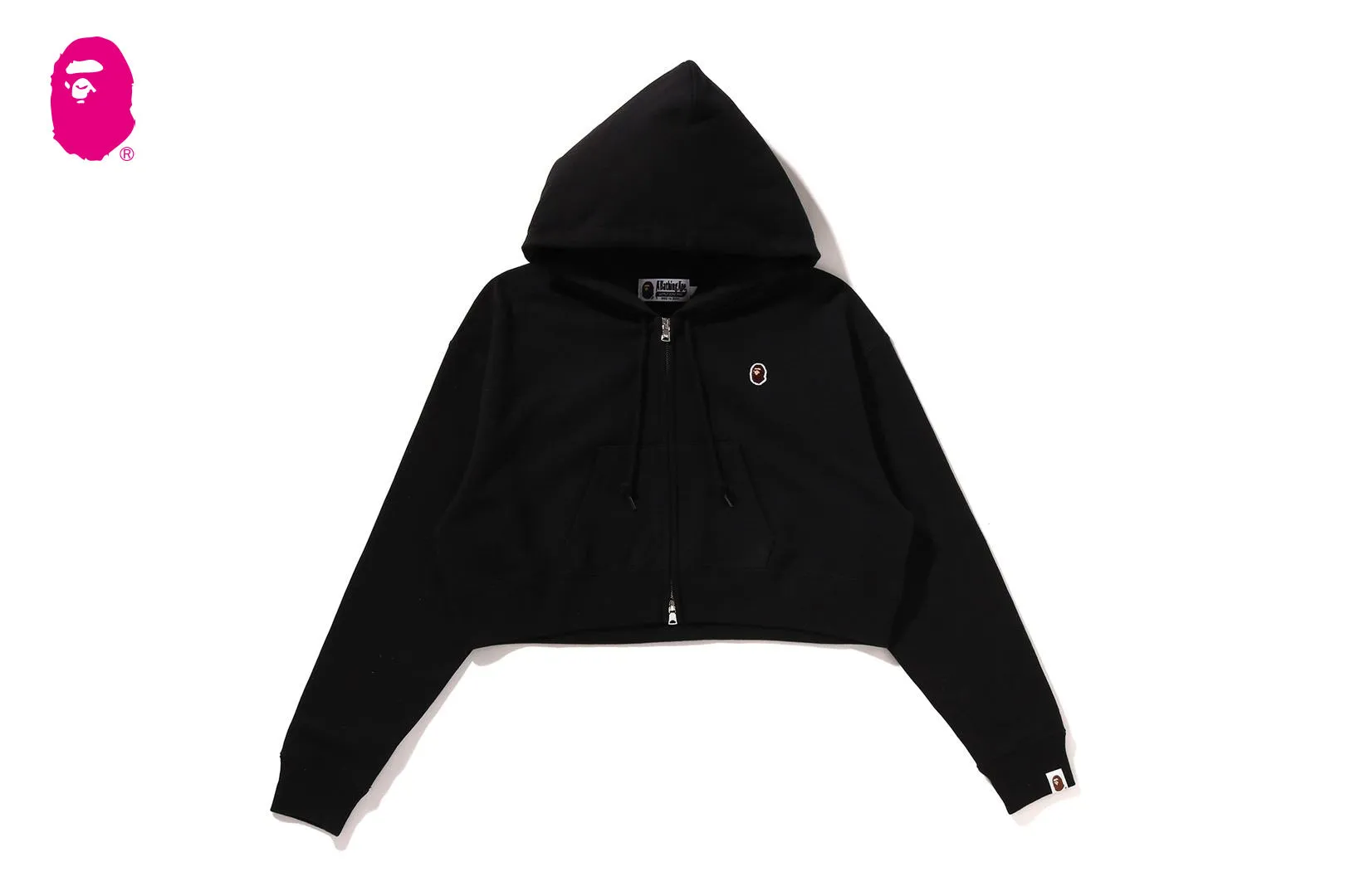 APE HEAD ONE POINT CROPPED ZIP HOODIE sold by Bape