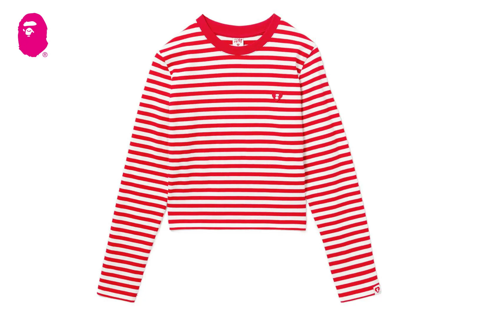 HEART BADGE STRIPED LS TEE sold by Bape product image thumbnail 4