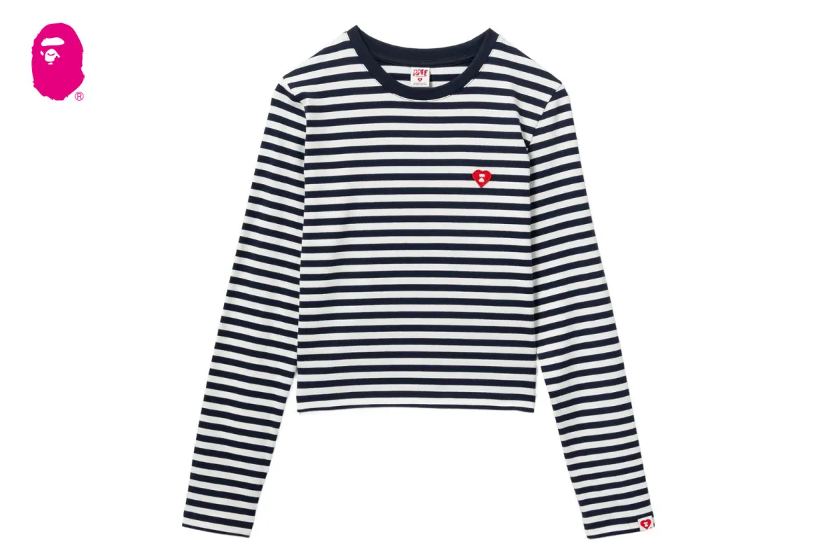 HEART BADGE STRIPED LS TEE made by Bape