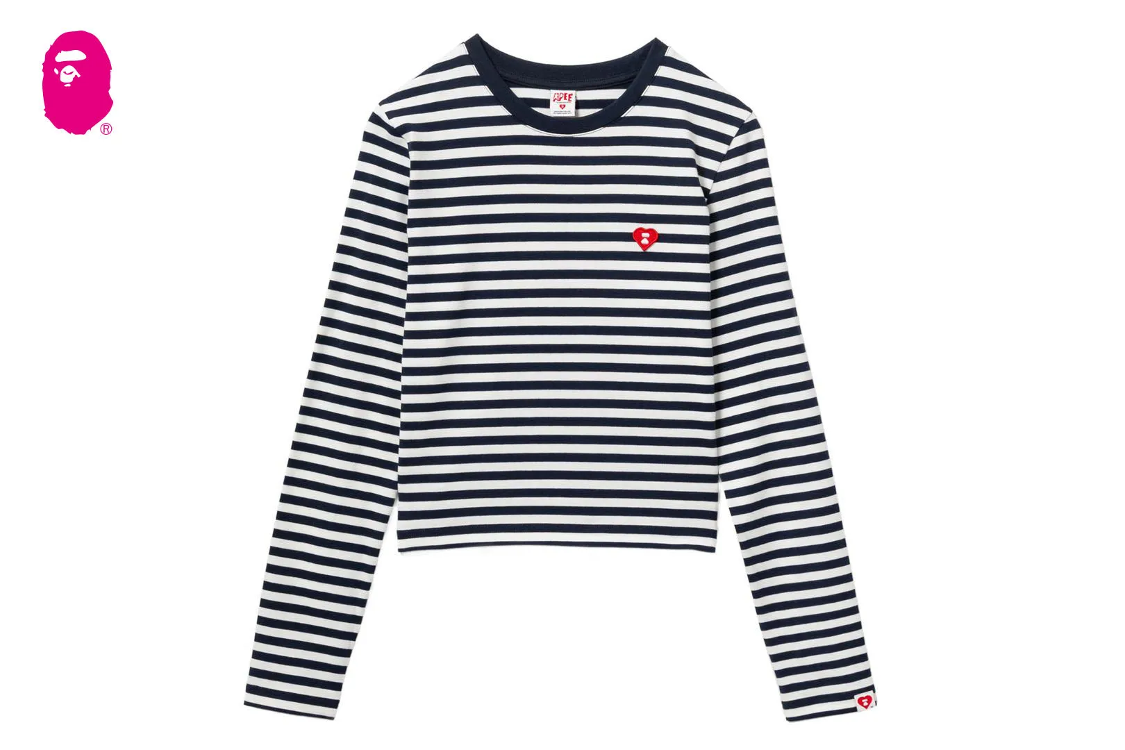 HEART BADGE STRIPED LS TEE sold by Bape