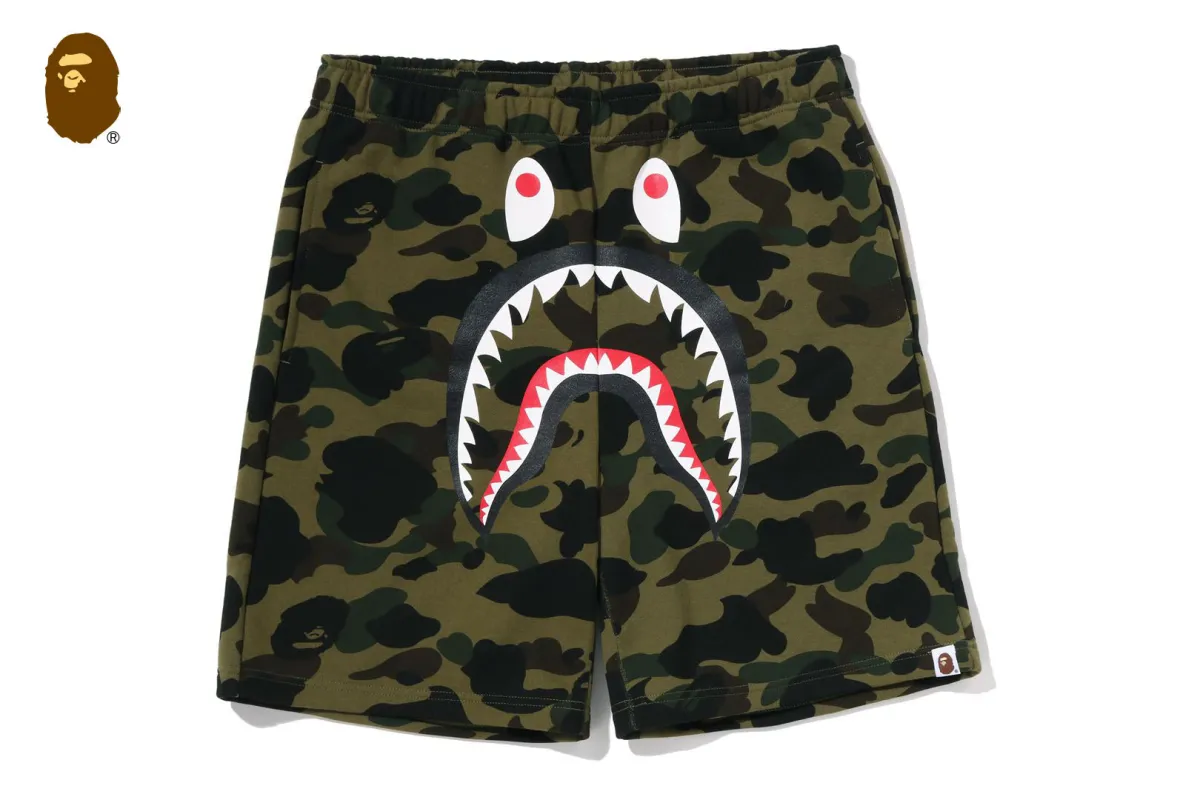 1ST CAMO SHARK SWEAT SHORTS made by Bape
