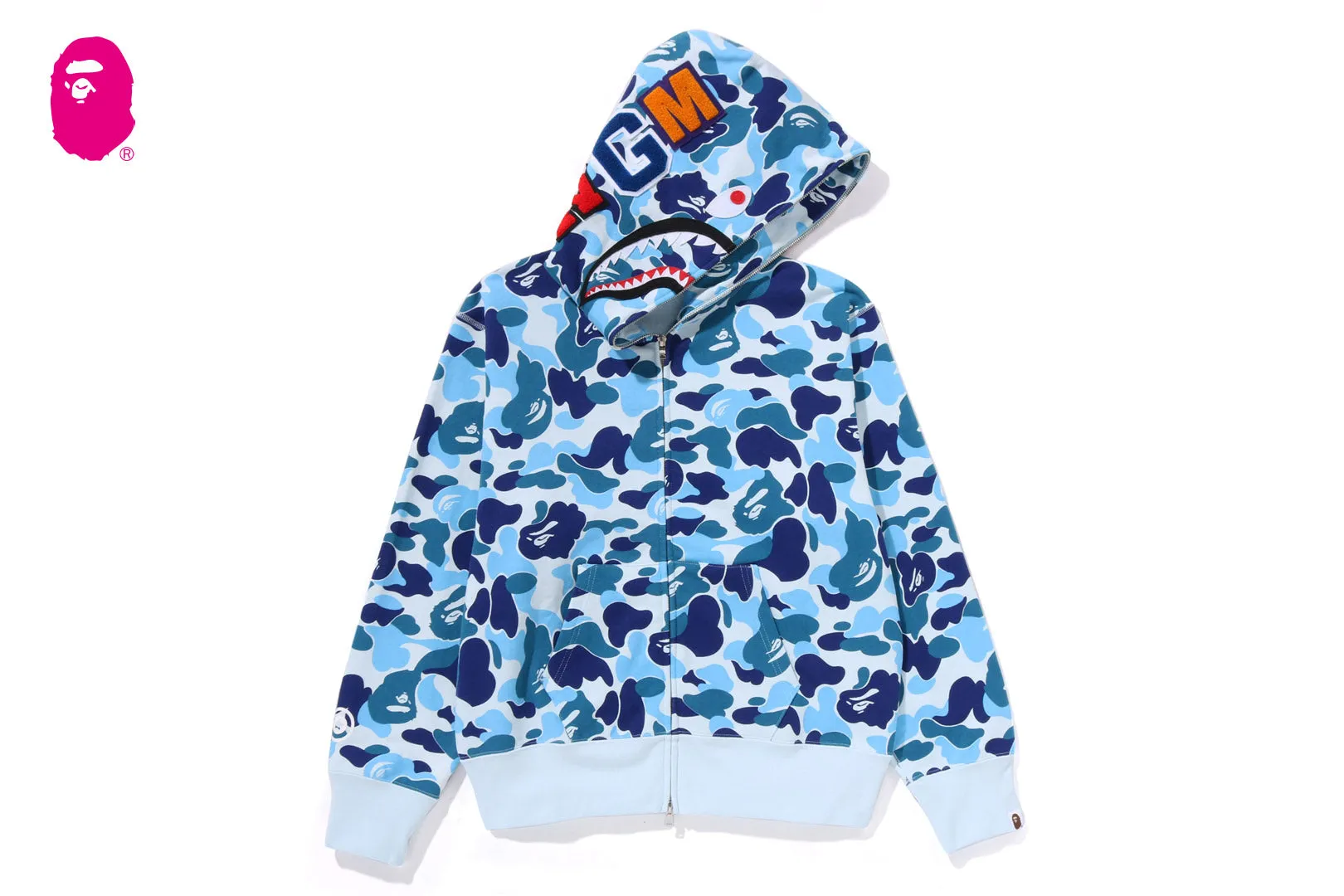 ABC CAMO SHARK FULL ZIP HOODIE sold by Bape