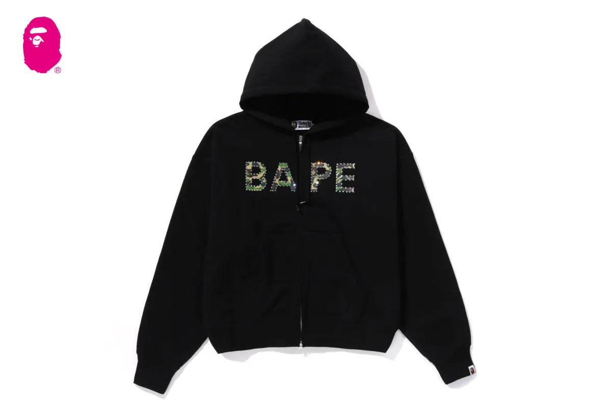 ABC CAMO CRYSTAL LOGO WIDE ZIP HOODIE made by Bape