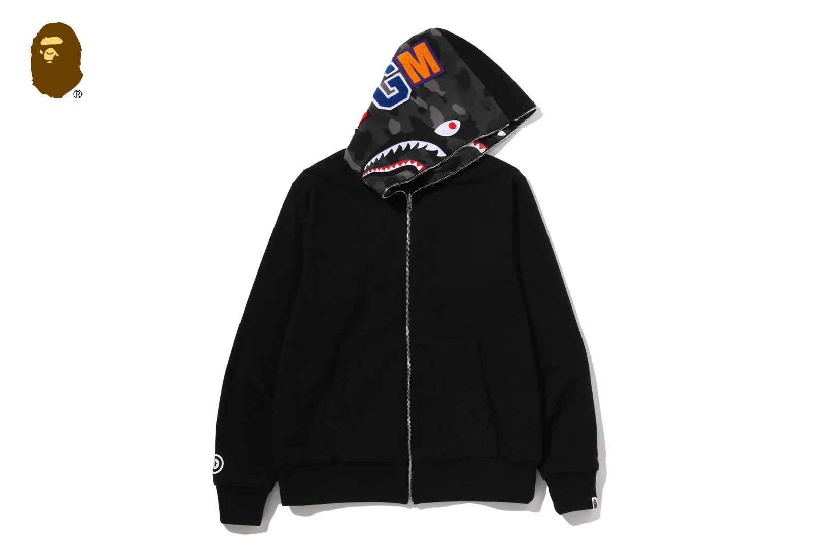 COLOR CAMO REVERSIBLE SHARK FULL ZIP HOODIE sold by Bape