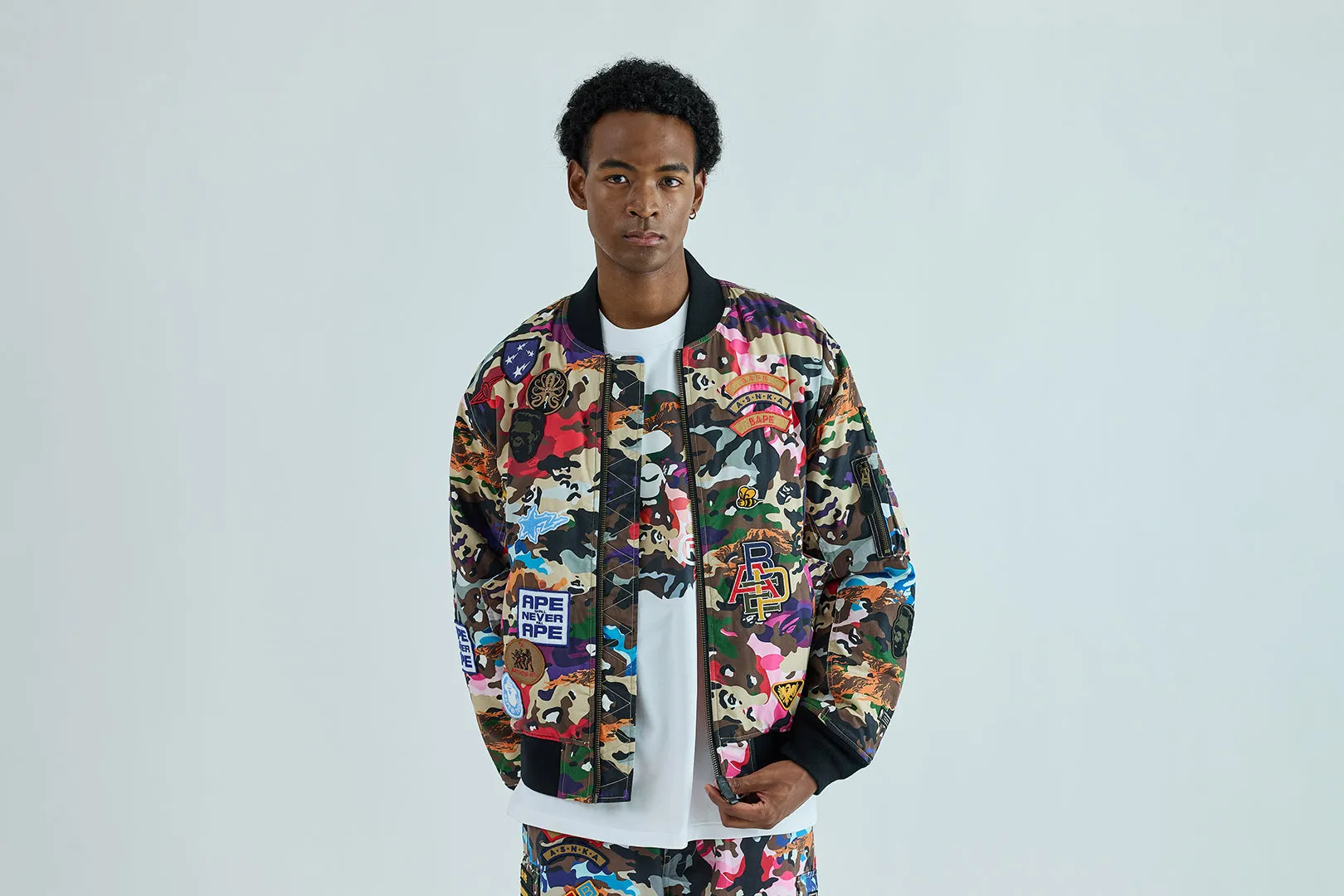 HYBRID CAMO MULTI BADGE PADDED MA-1 sold by Bape product image thumbnail 2