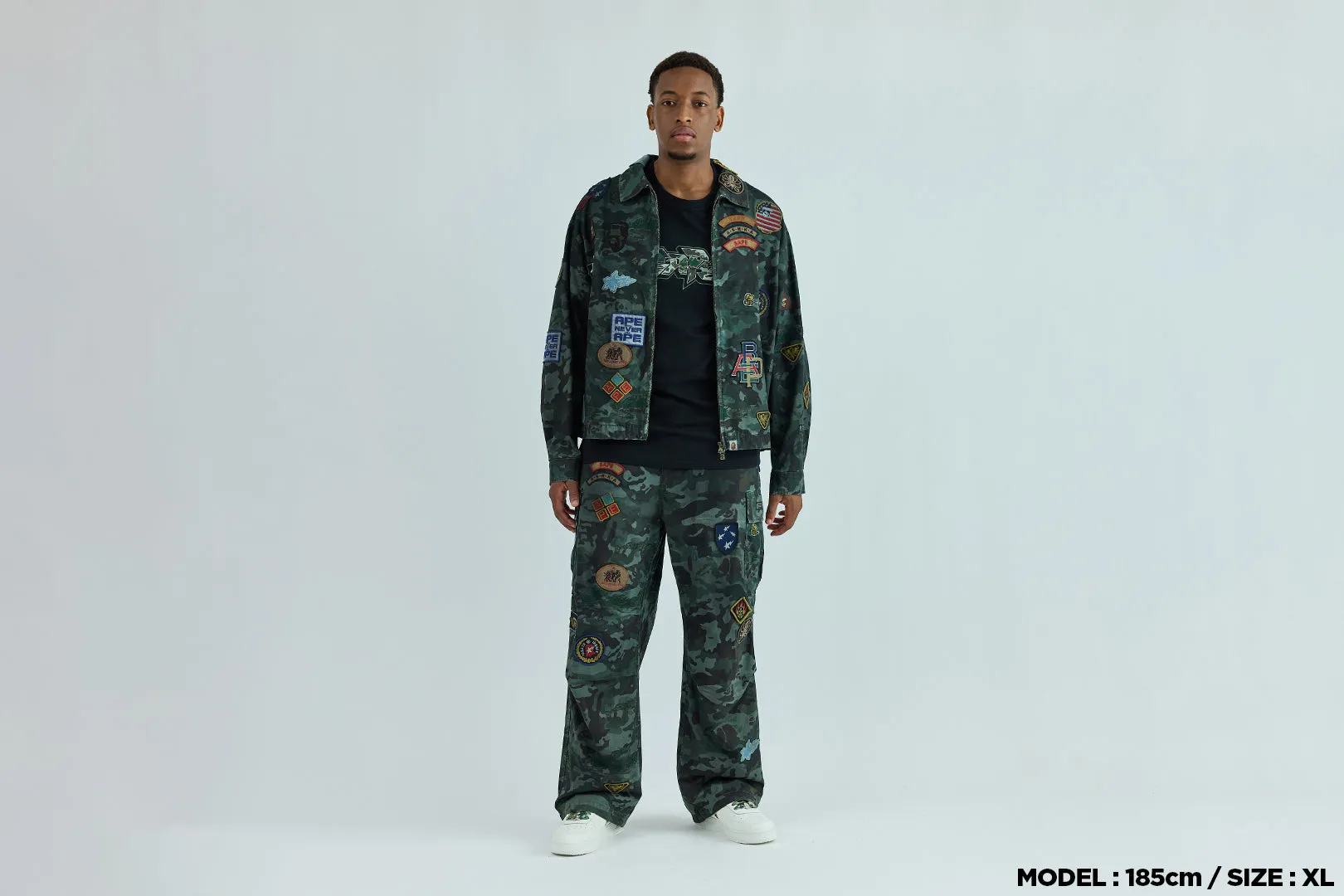 HYBRID CAMO MULTI BADGE CARGO PANTS sold by Bape product image thumbnail 5