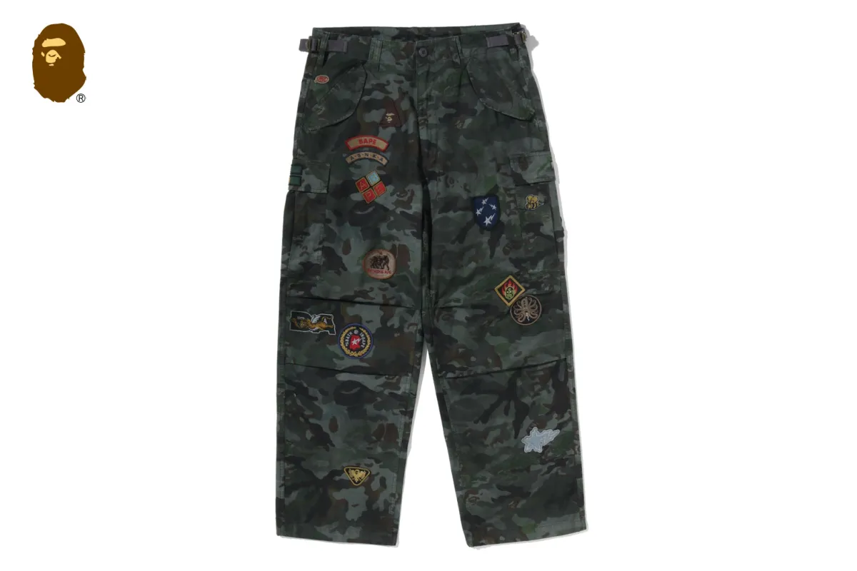 HYBRID CAMO MULTI BADGE CARGO PANTS made by Bape