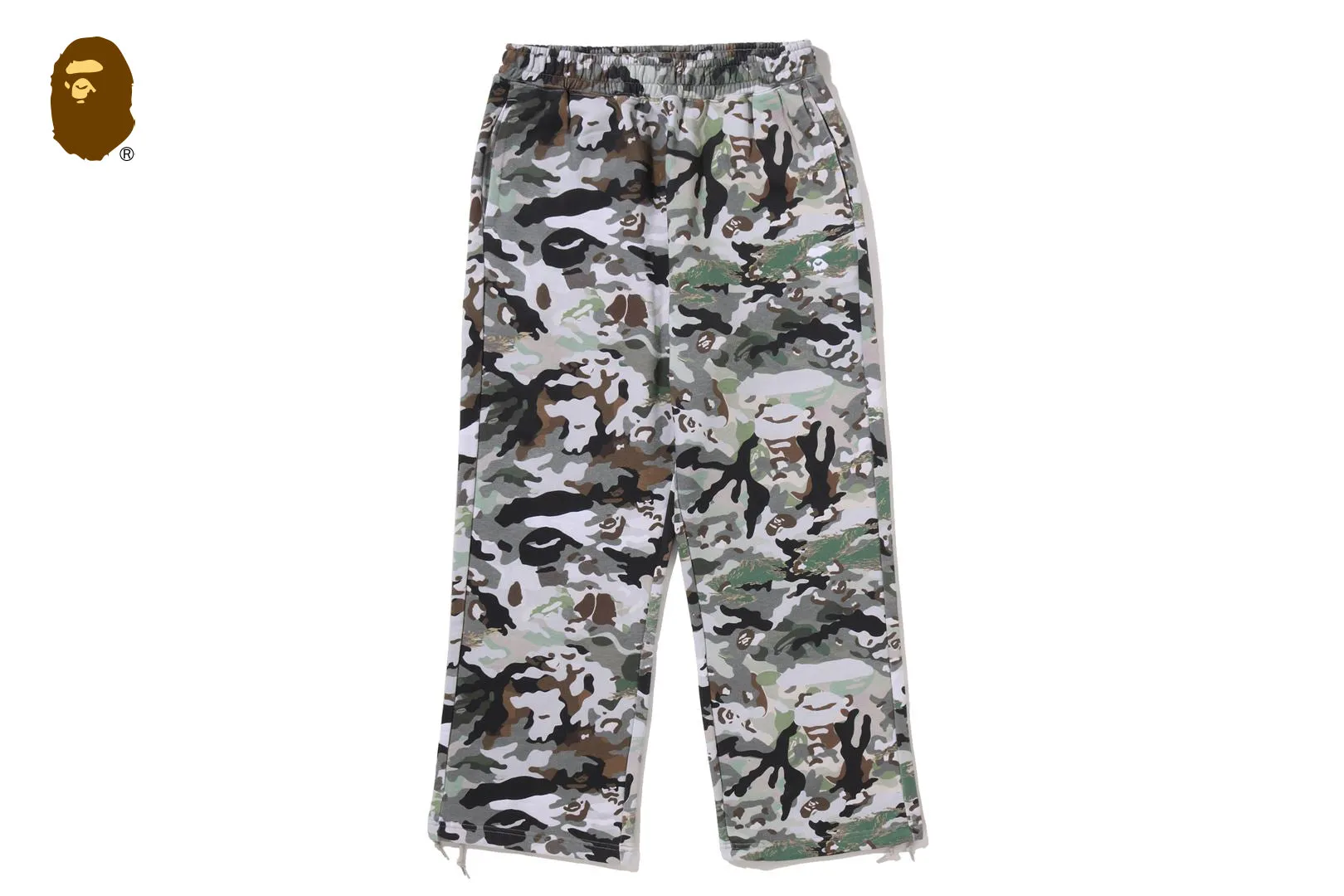 HYBRID CAMO APE FACE LOGO RELAXED FIT SWEATPANTS sold by Bape