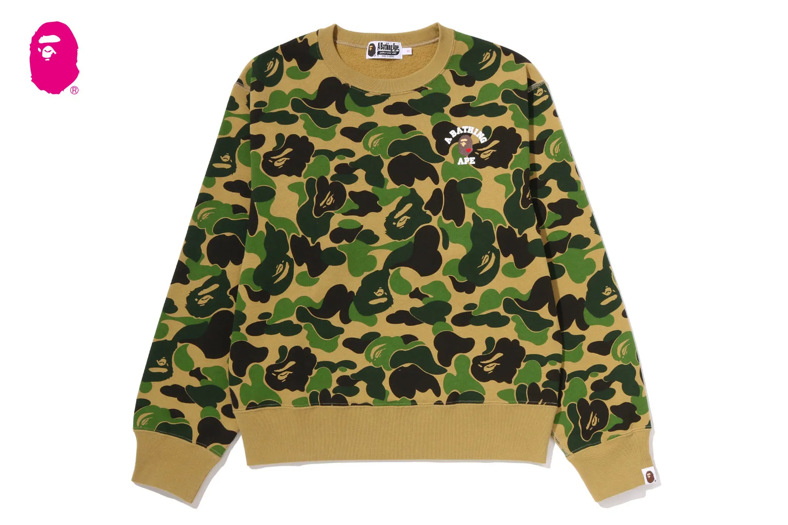 ABC CAMO COLLEGE CREWNECK SWEATSHIRT sold by Bape