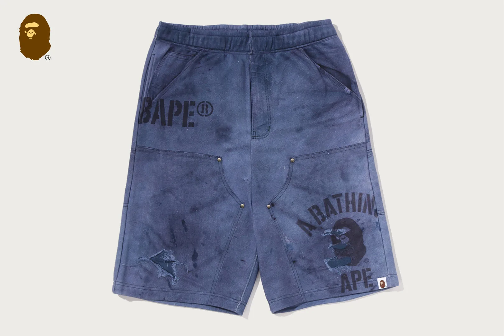 FAKE PRINT RELAXED FIT SWEAT SHORTS sold by Bape