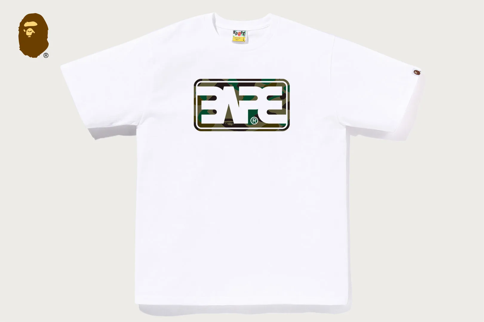 1ST CAMO BAPE ROUND BOX LOGO TEE sold by Bape