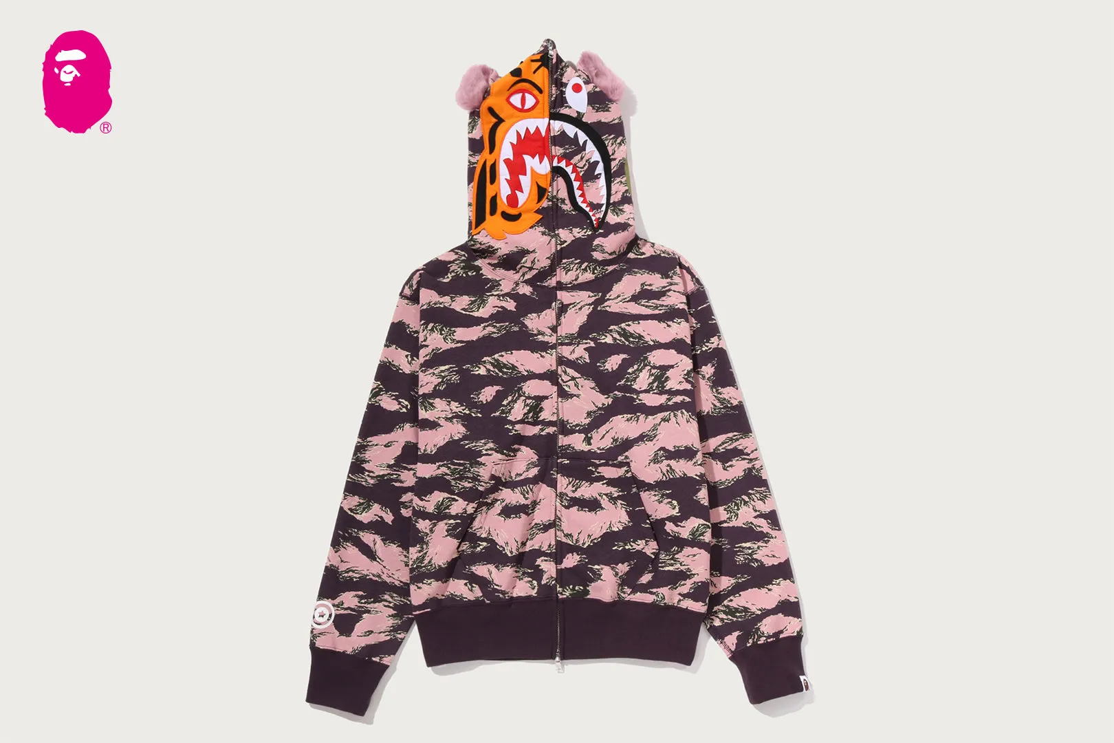 TIGER CAMO TIGER SHARK FULL ZIP HOODIE sold by Bape