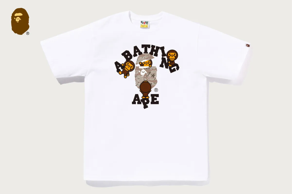 TIGER CAMO COLLEGE MILO TEE made by Bape