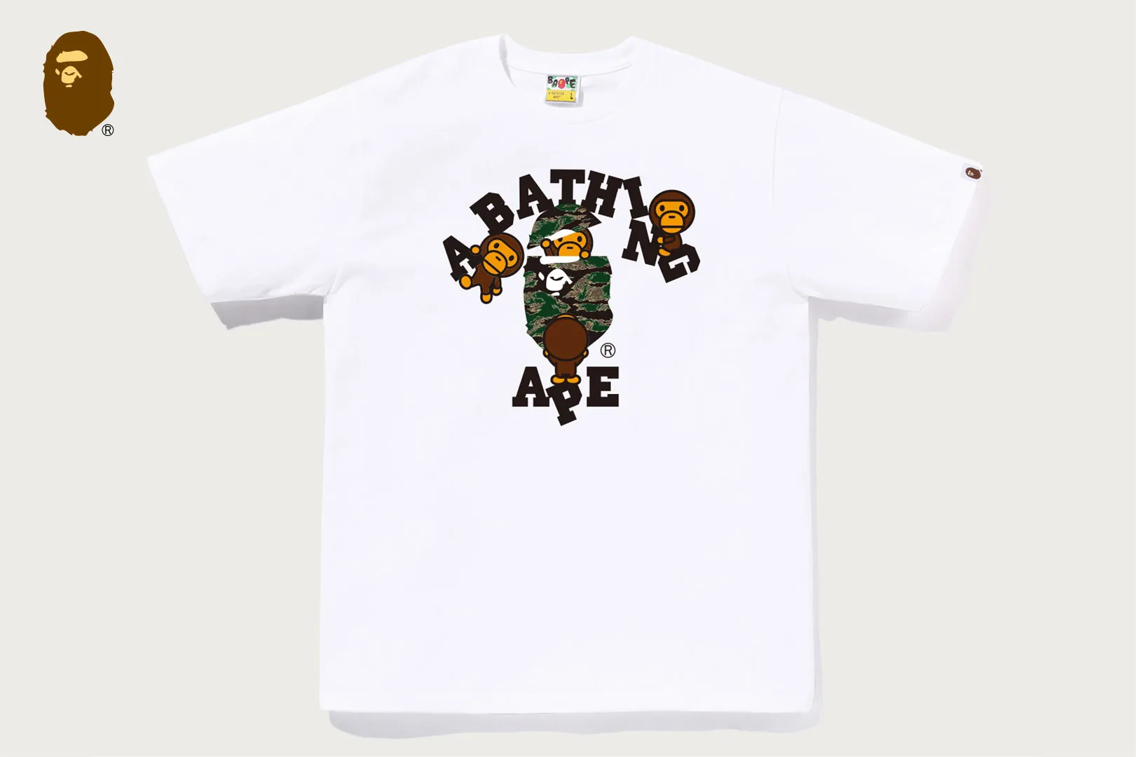 TIGER CAMO COLLEGE MILO TEE sold by Bape product image thumbnail 3