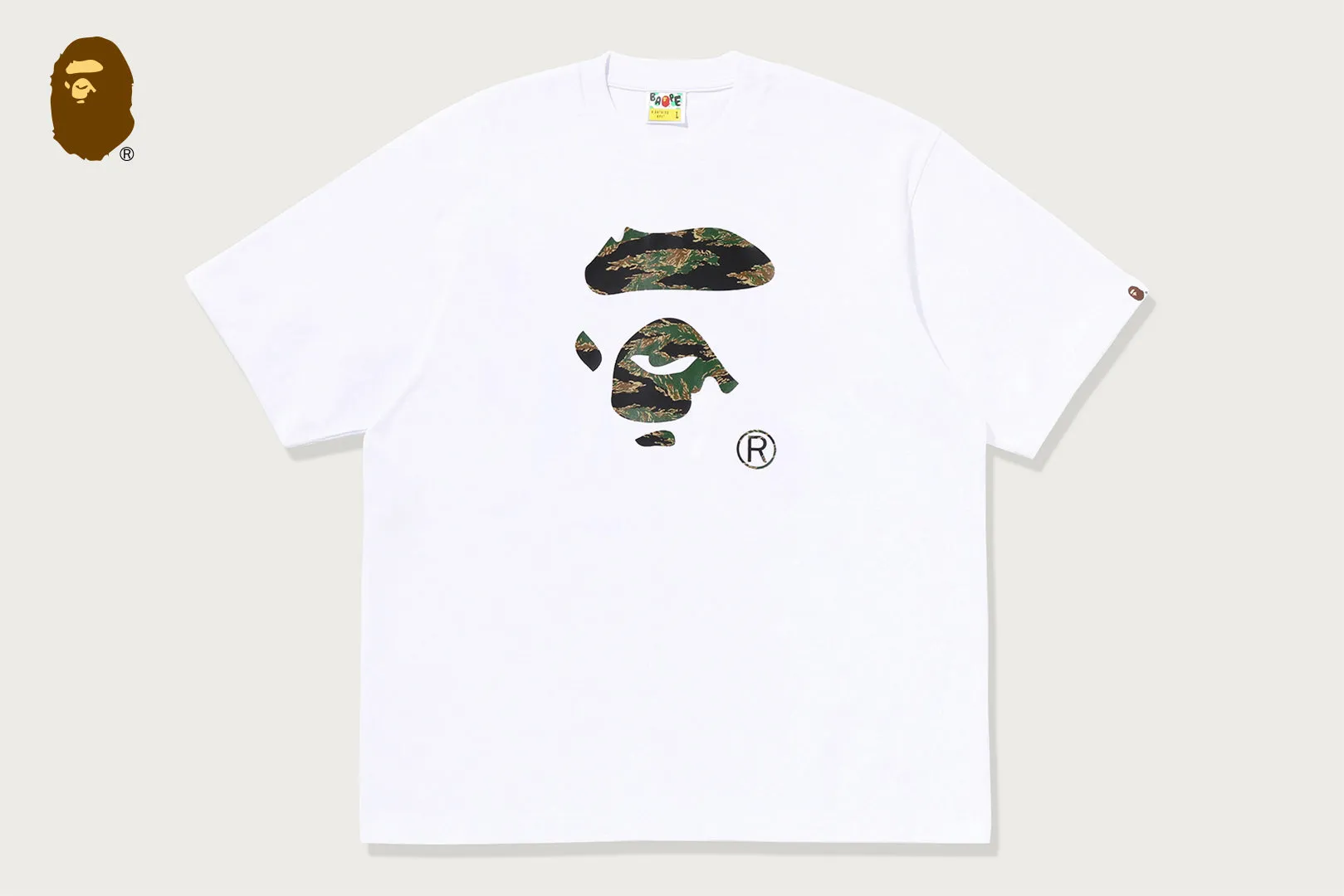 TIGER CAMO APE FACE RELAXED FIT TEE sold by Bape
