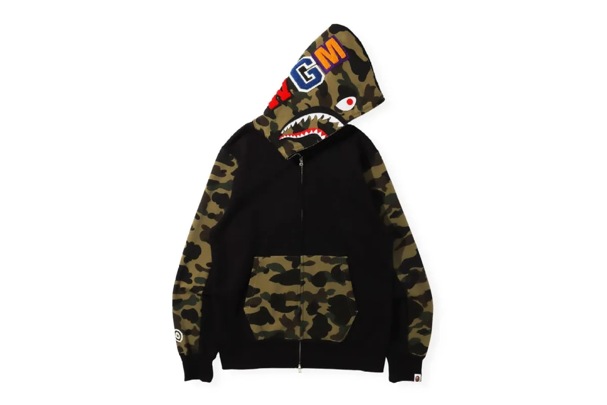 1ST CAMO SHARK FULL ZIP HOODIE sold by Bape