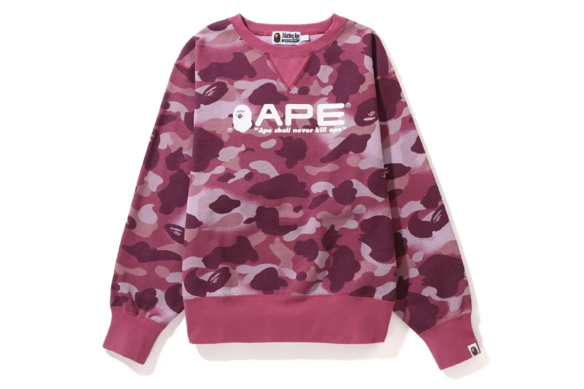 GRID CAMO WIDE FIT CREWNECK sold by Bape