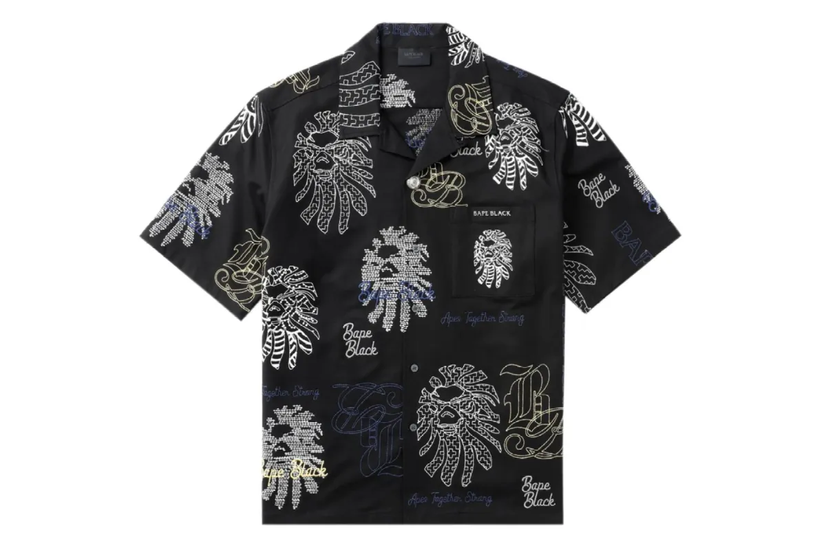 BAPE BLACK BAPE GRAPHIC STITCH SHIRT sold by Bape