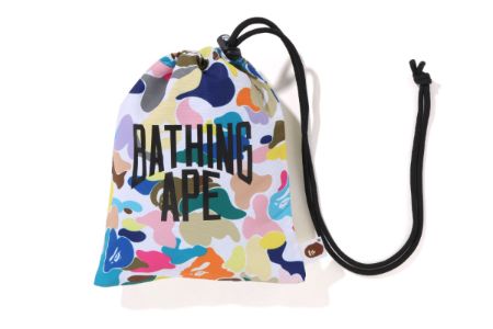 MULTI CAMO NYC LOGO KINCHAKU BAG sold by Bape