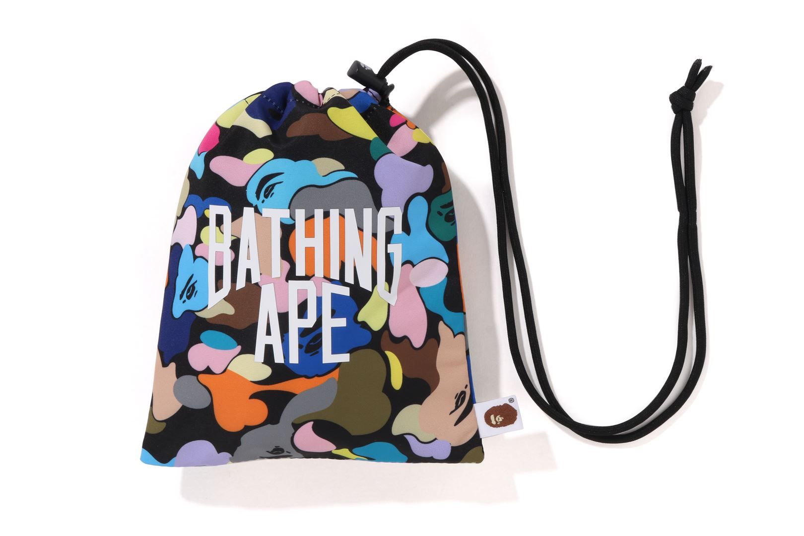 MULTI CAMO NYC LOGO KINCHAKU BAG sold by Bape