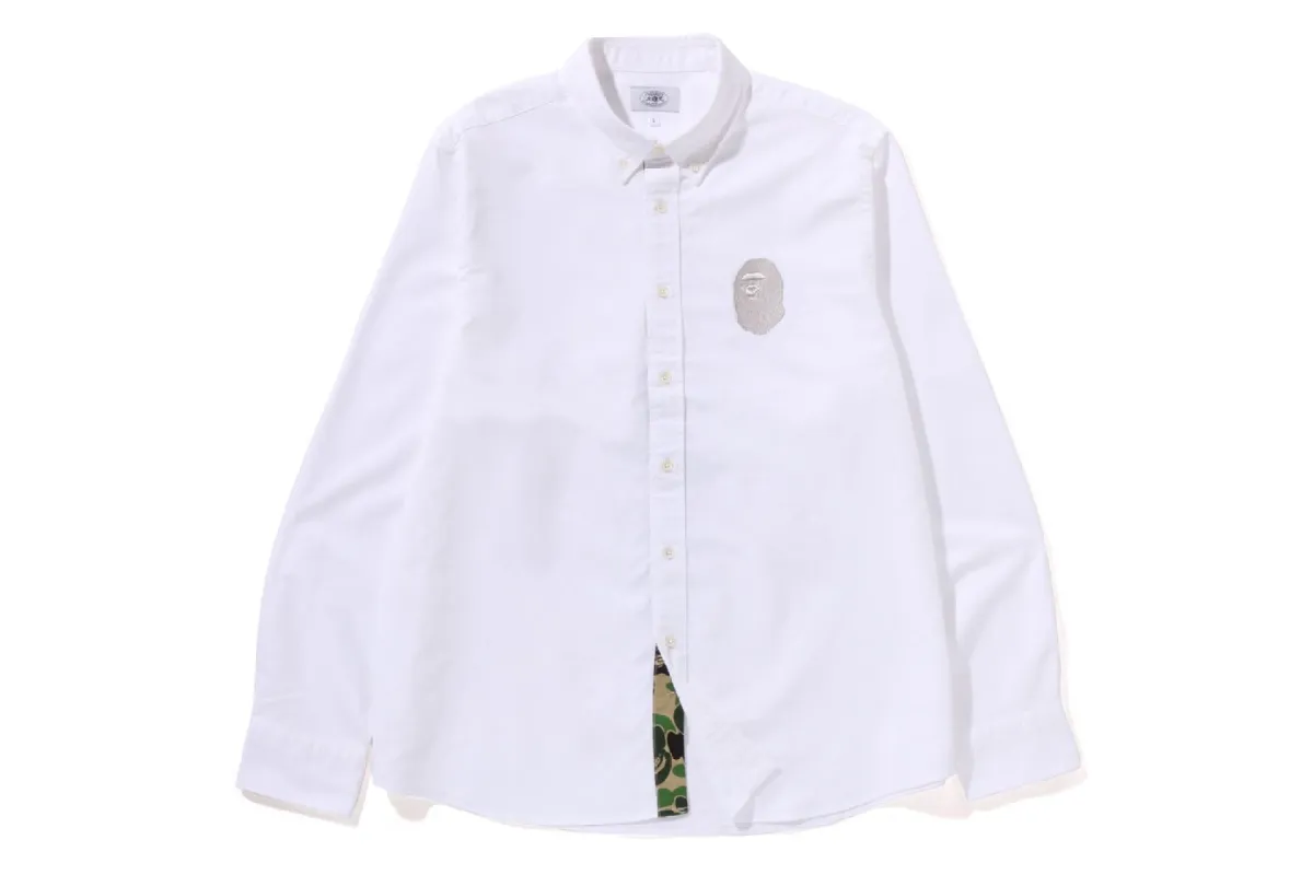 APE HEAD EMBROIDERY OXFORD SHIRT sold by Bape