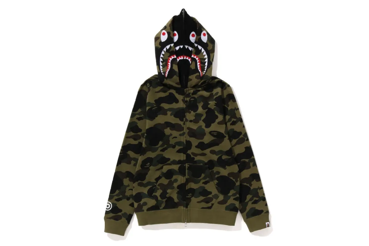1ST CAMO DOUBLE SHARK FULL ZIP HOODIE sold by Bape