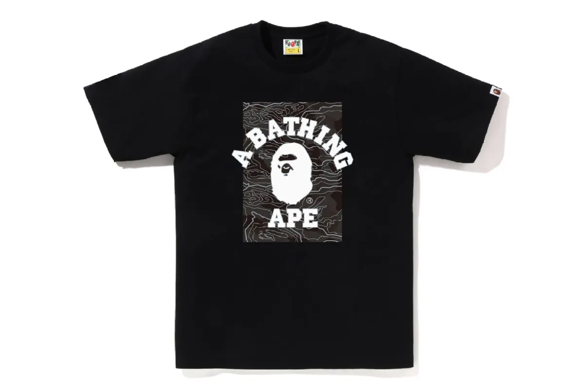 LAYERED LINE CAMO ON COLLEGE TEE sold by Bape