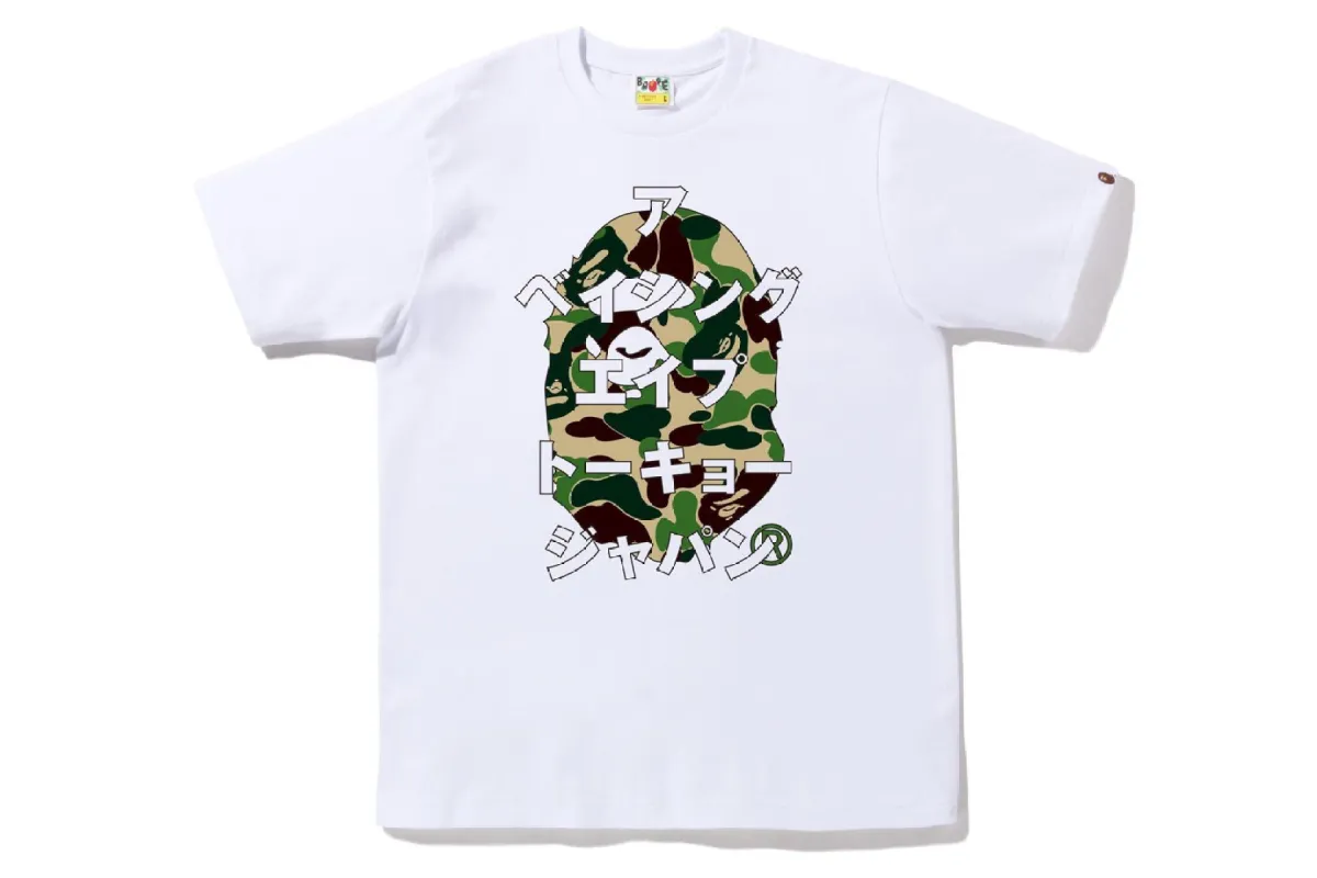 ABC CAMO JAPANESE LETTERS TEE sold by Bape