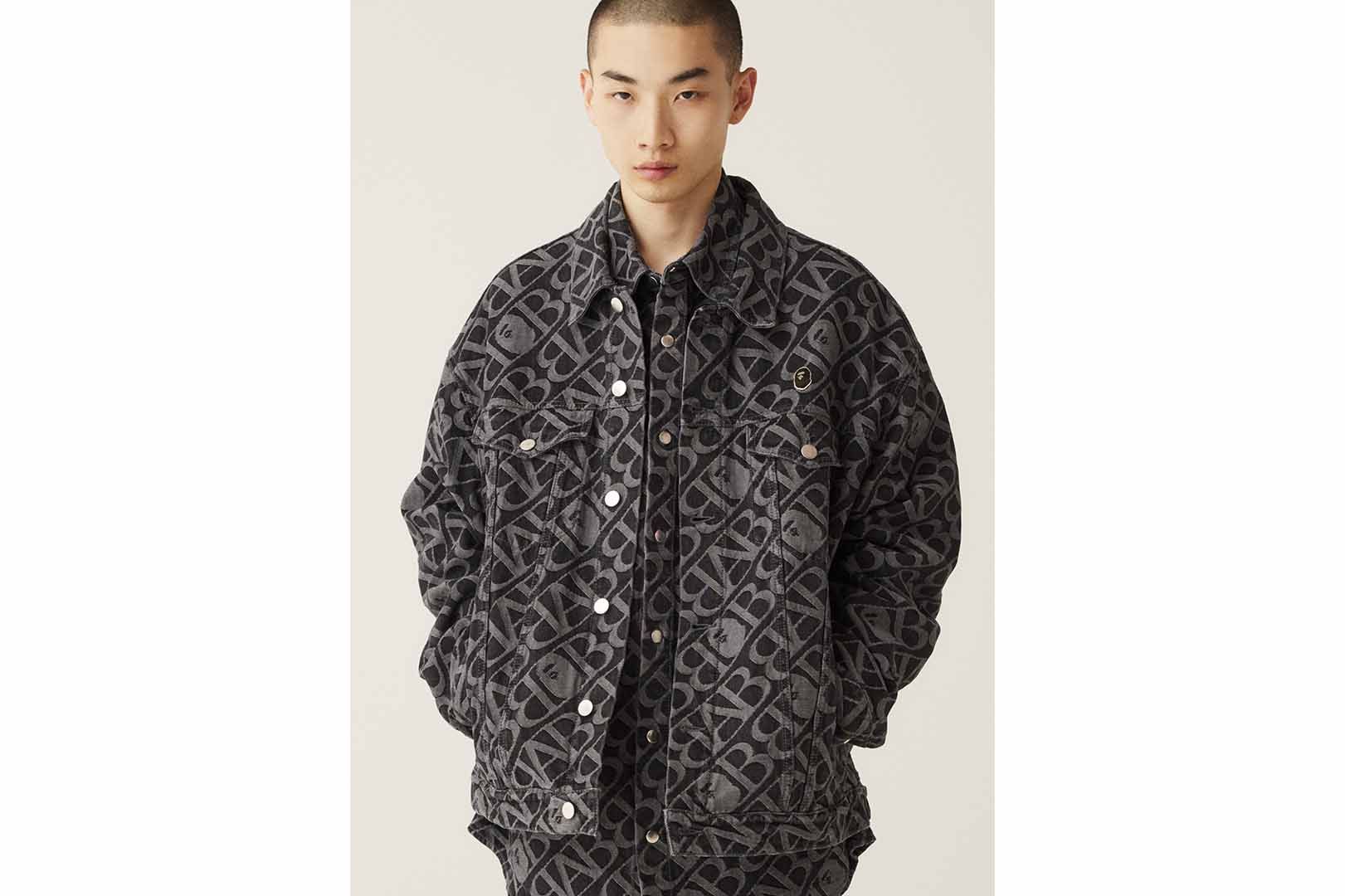 DENIM MONOGRAM METAL ONE POINT JACKET sold by Bape product image thumbnail 5