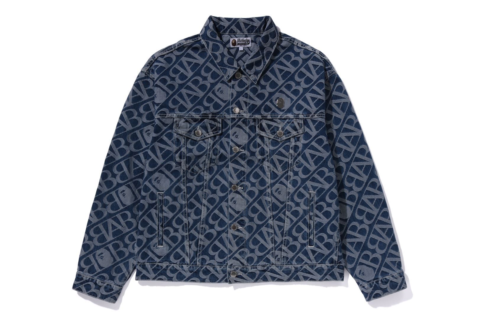 DENIM MONOGRAM METAL ONE POINT JACKET sold by Bape