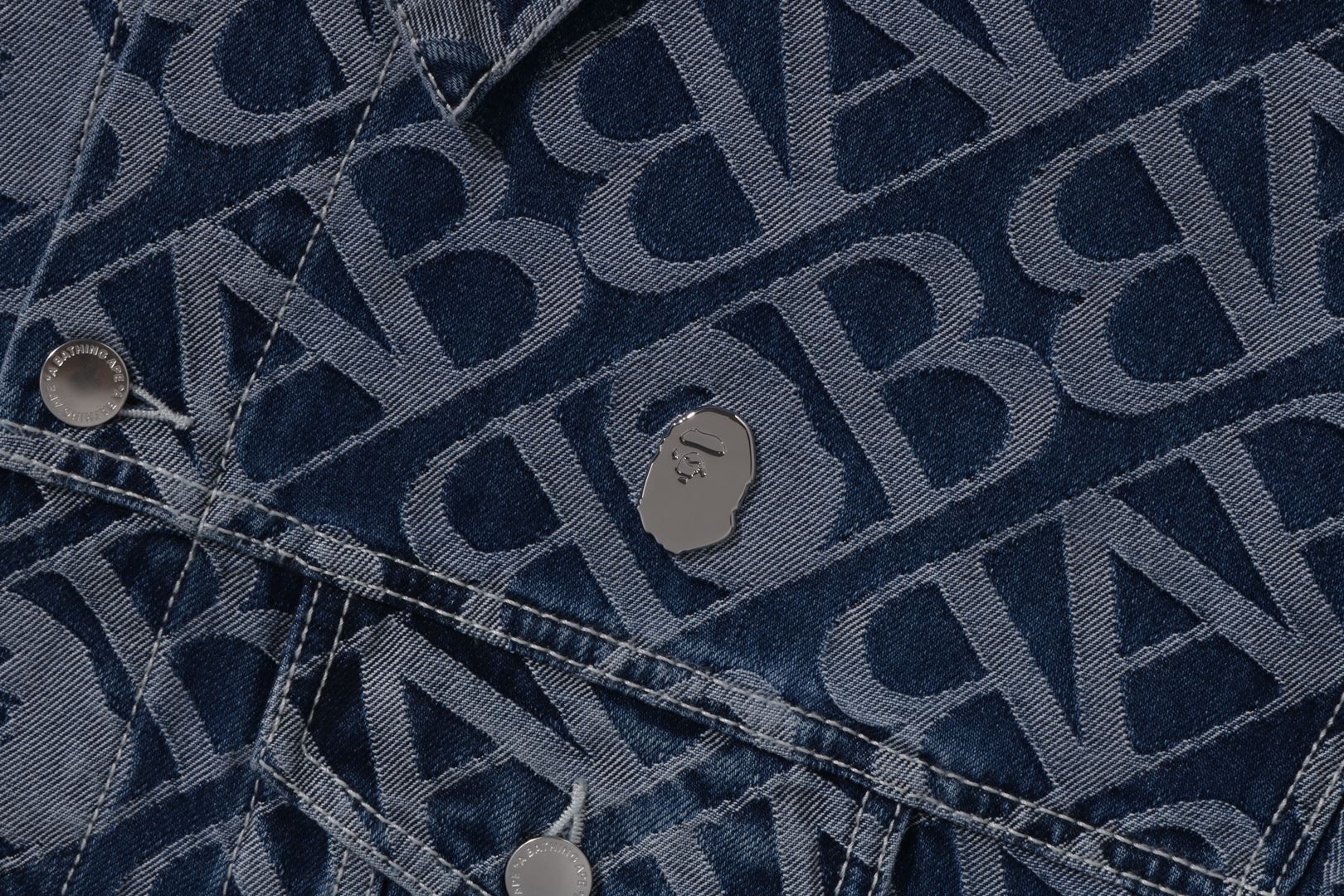 DENIM MONOGRAM METAL ONE POINT JACKET sold by Bape product image thumbnail 2