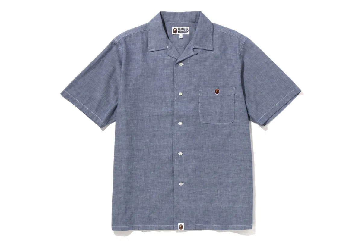 APE HEAD ONE POINT OPEN COLLAR SHIRT sold by Bape