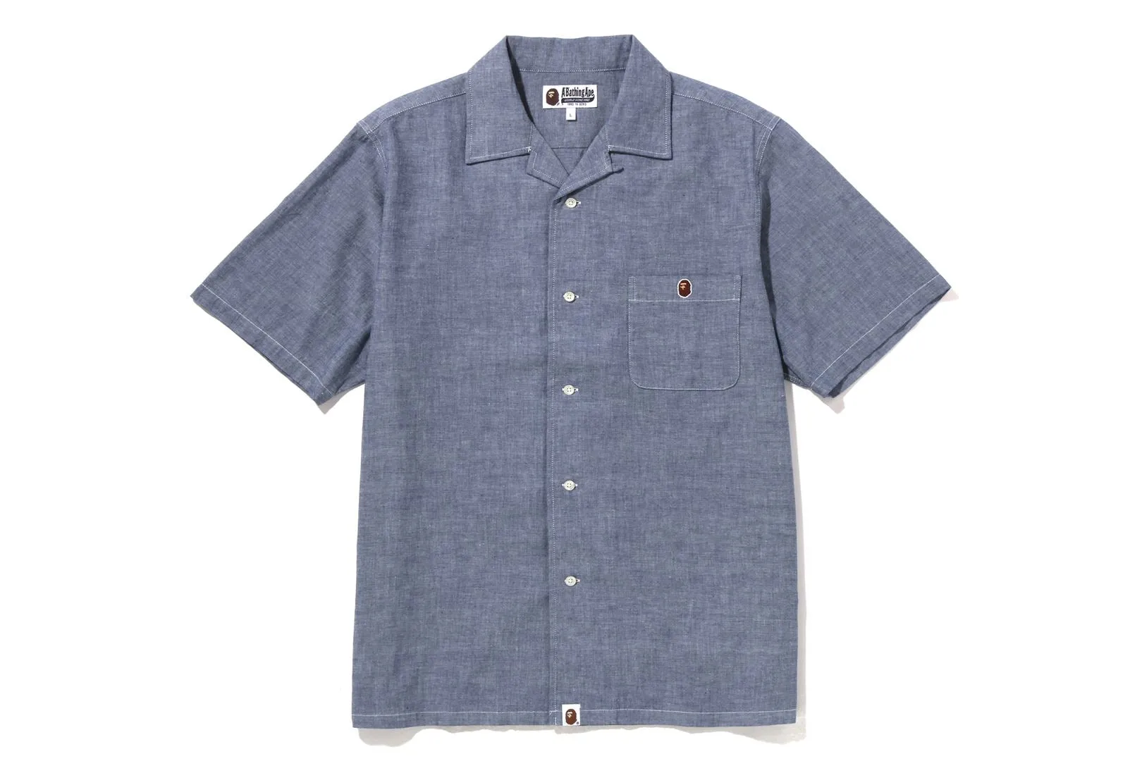 APE HEAD ONE POINT OPEN COLLAR SHIRT sold by Bape