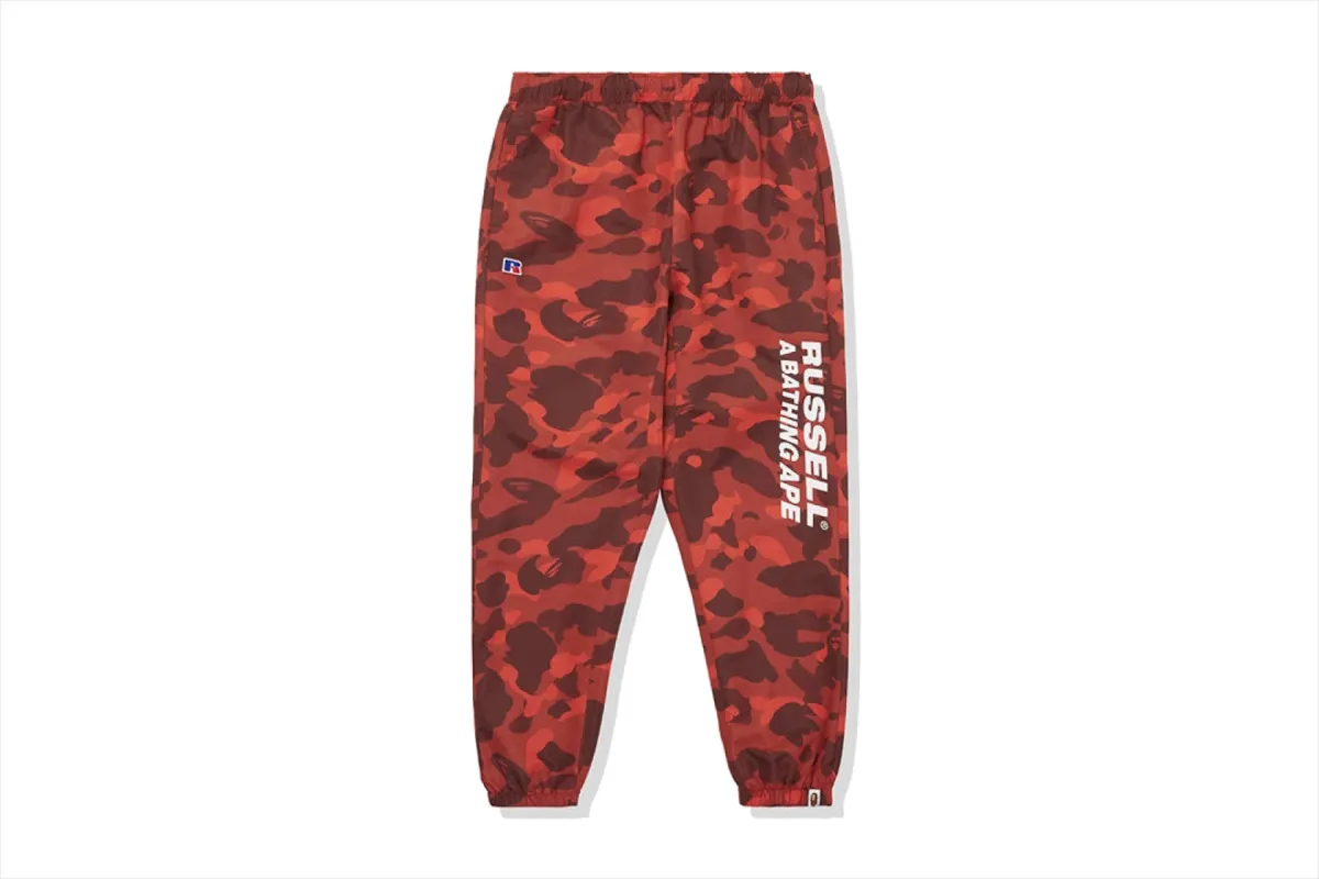 【 BAPE X RUSSELL 】COLOR CAMO TRACK PANTS sold by Bape