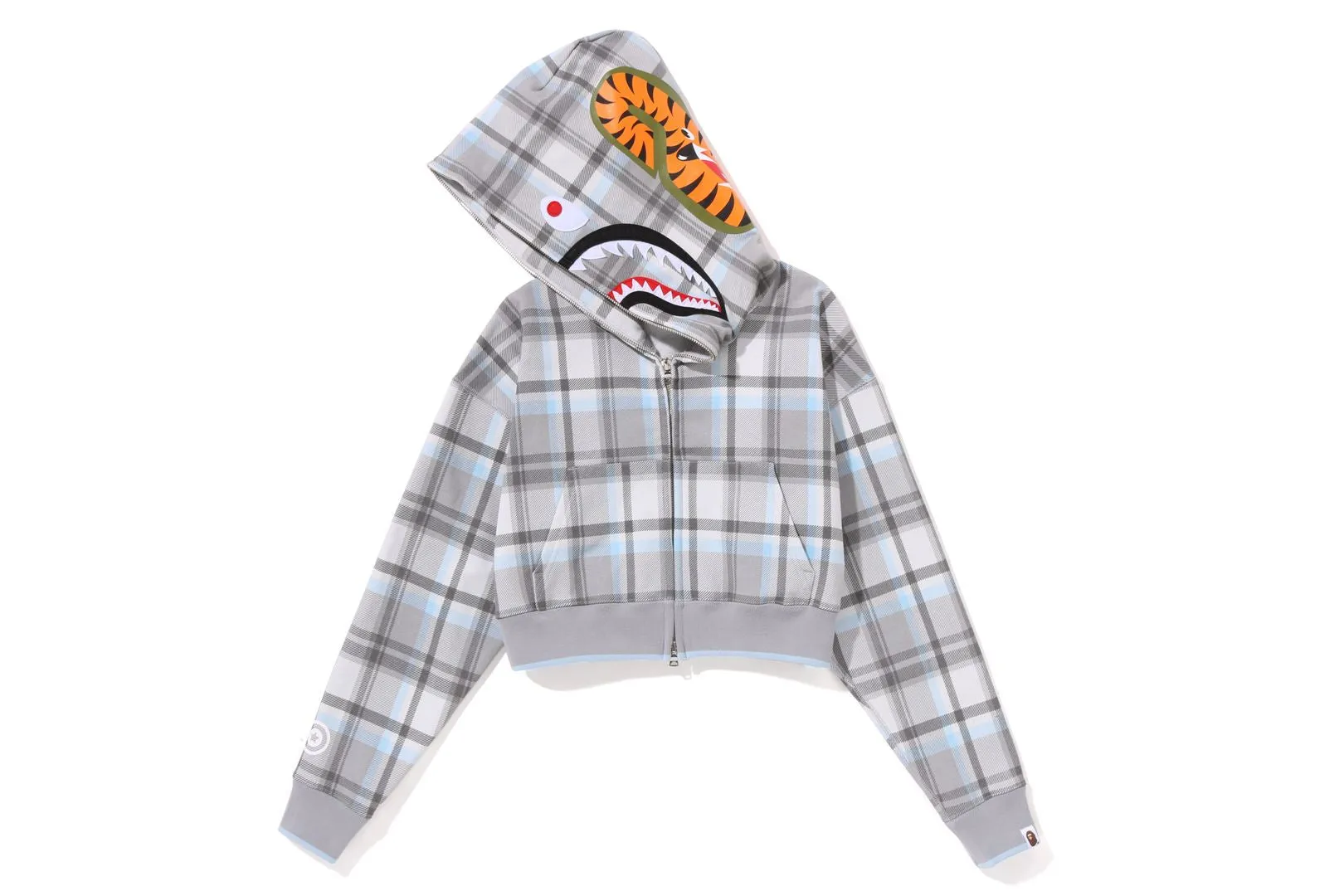 BAPE CHECK CROPPED SHARK FULL ZIP HOODIE sold by Bape product image thumbnail 5