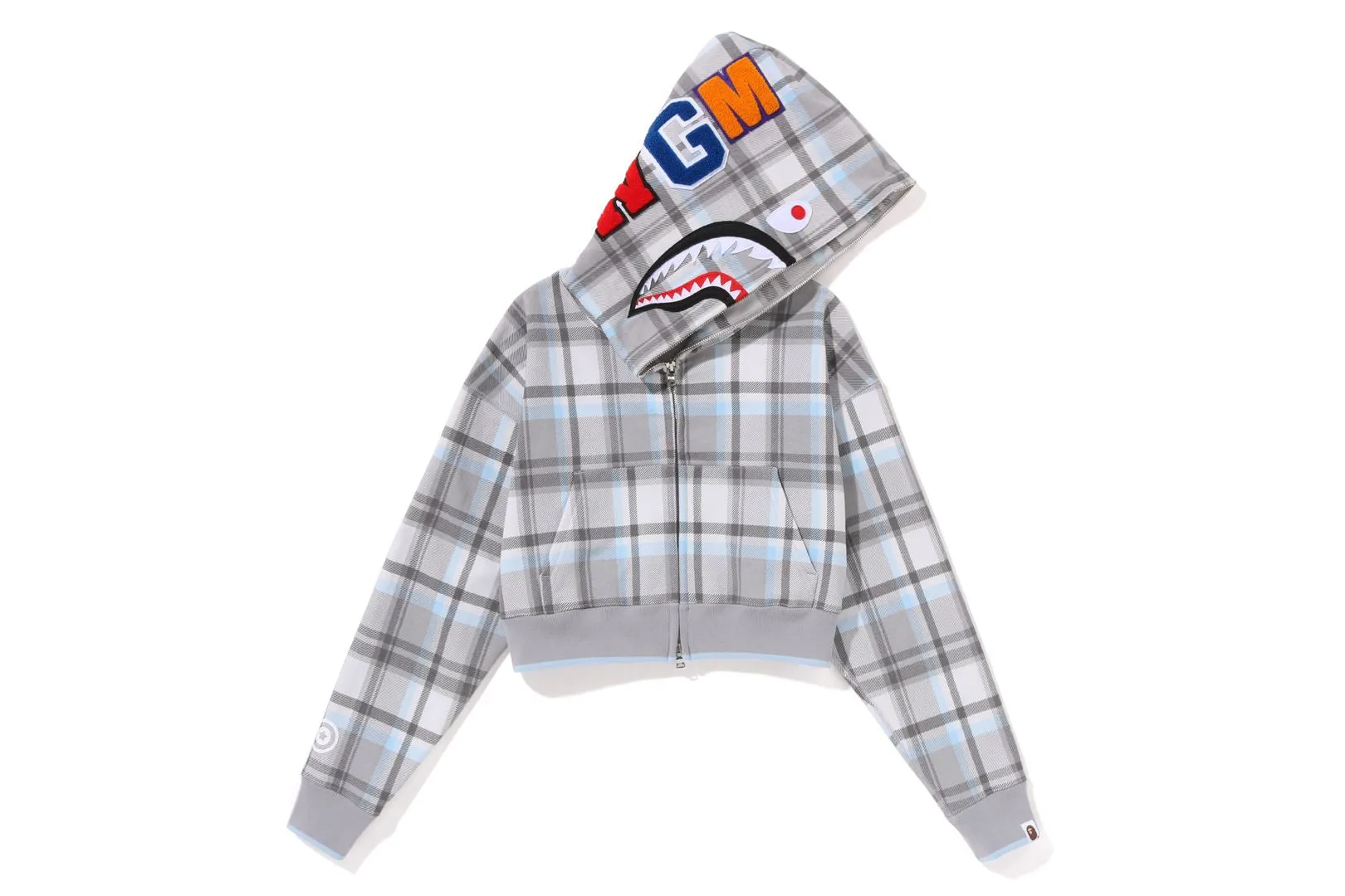 BAPE CHECK CROPPED SHARK FULL ZIP HOODIE sold by Bape product image thumbnail 4