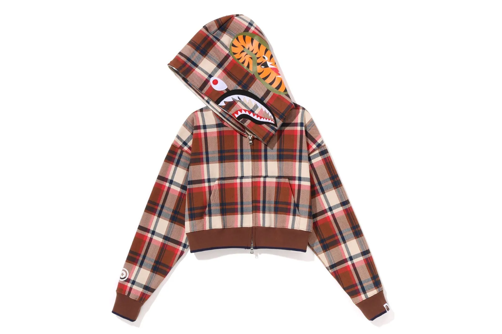 BAPE CHECK CROPPED SHARK FULL ZIP HOODIE sold by Bape product image thumbnail 2