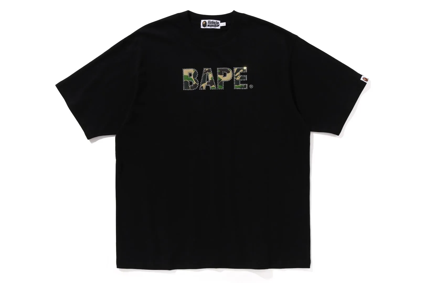 RHINESTONE LOGO RELAXED FIT TEE sold by Bape