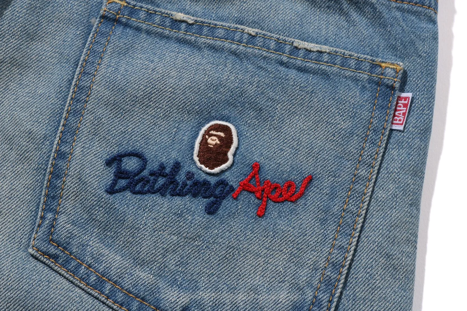 STONE WASHED DENIM PANTS sold by Bape product image thumbnail 4