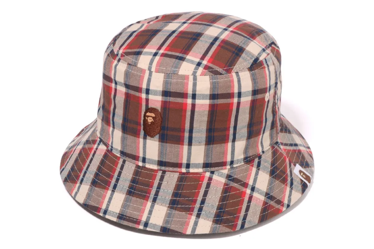 MINI BAPE CHECK BUCKET HAT sold by Bape