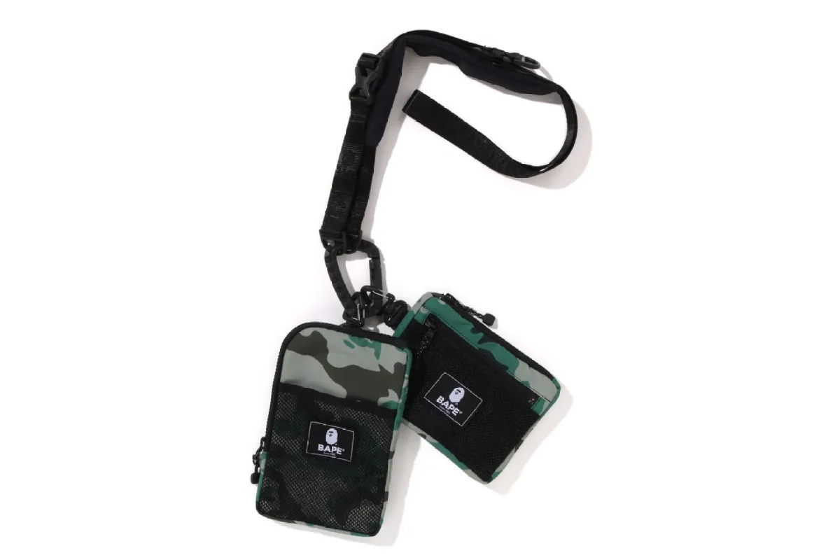 WOODLAND CAMO MULTI BODY BAG sold by Bape