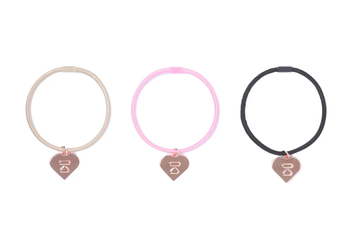 LOGO CHARM DETAIL HAIR TIES SET sold by Bape