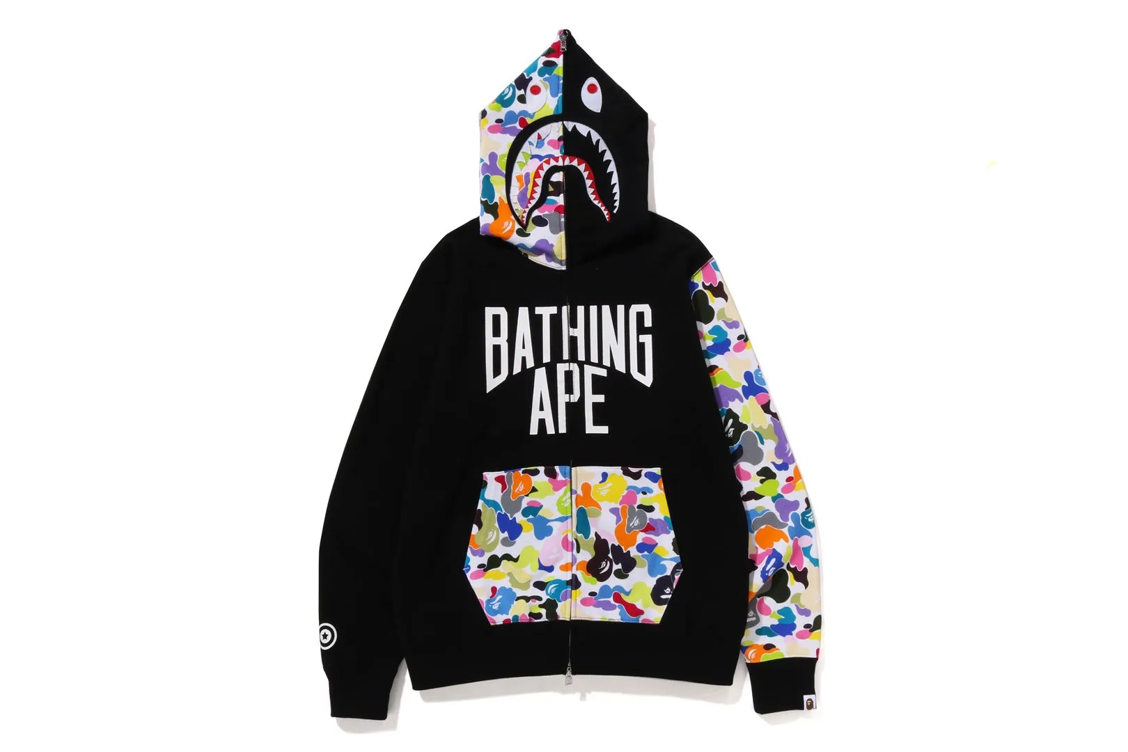 MULTI CAMO NYC LOGO SHARK FULL ZIP HOODIE sold by Bape