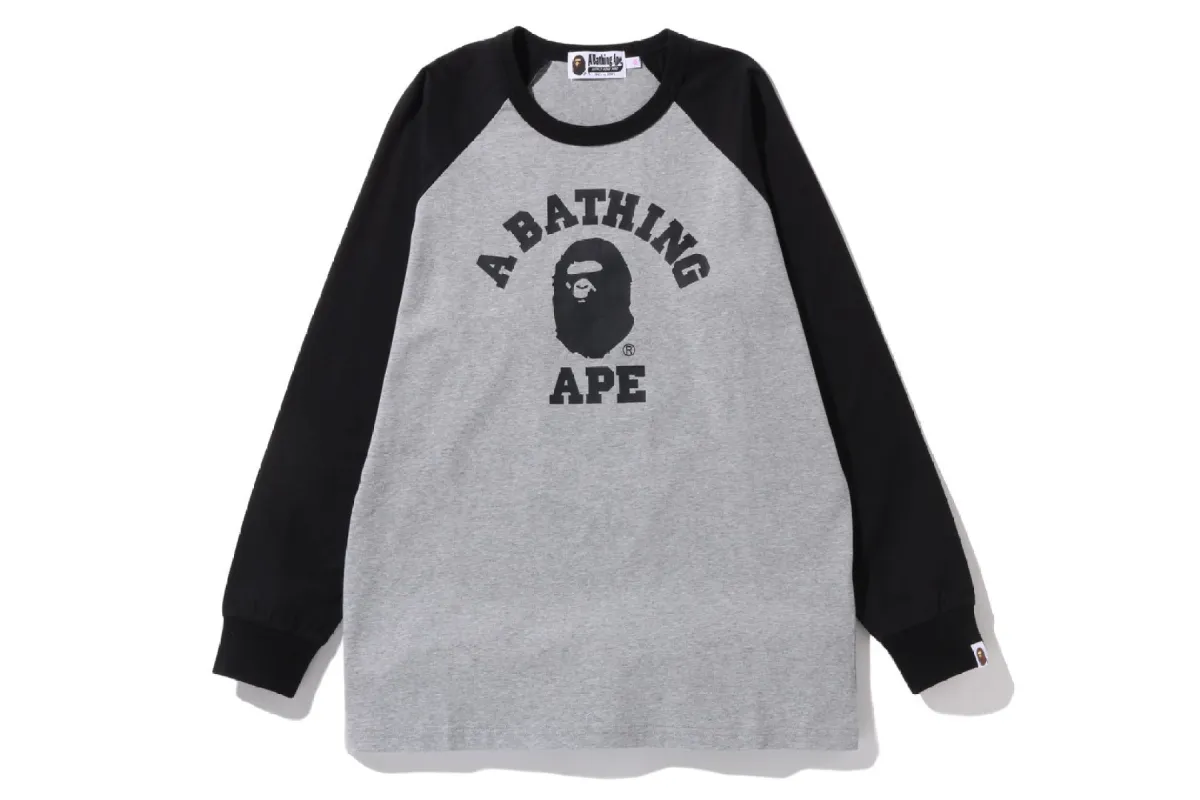 COLLEGE RAGLAN L/S TEE sold by Bape